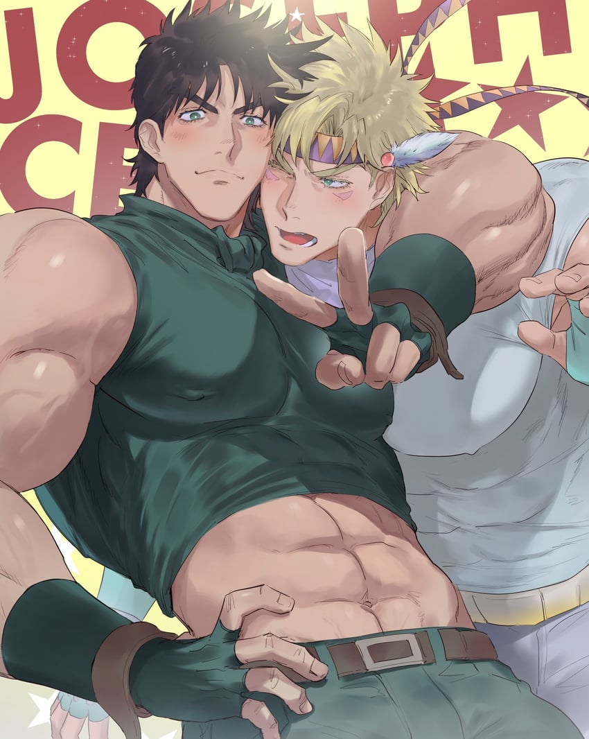 joseph joestar and caesar anthonio zeppeli (jojo no kimyou na bouken and 1 more) drawn by haiki_(tegusu)