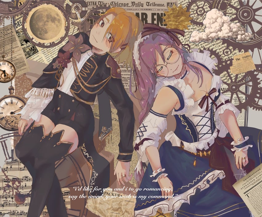 kayamori ruka, izumi yuki, and snow white (heaven burns red) drawn by ppasta_qiu
