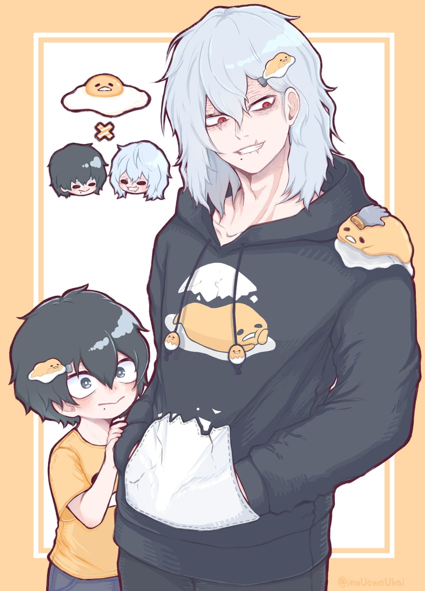 shigaraki tomura and gudetama (boku no hero academia and 1 more) drawn by inukai_(inuuowoukai)
