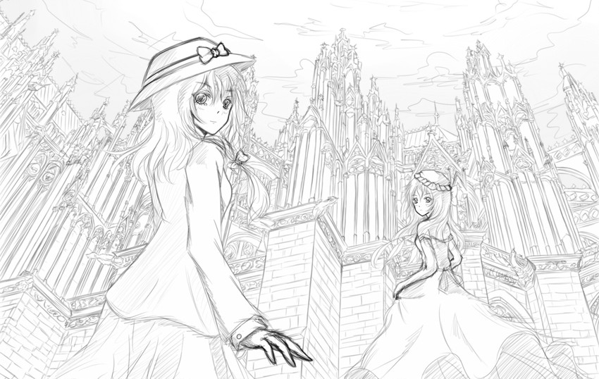 usami renko and maribel hearn (touhou) drawn by dclockwork