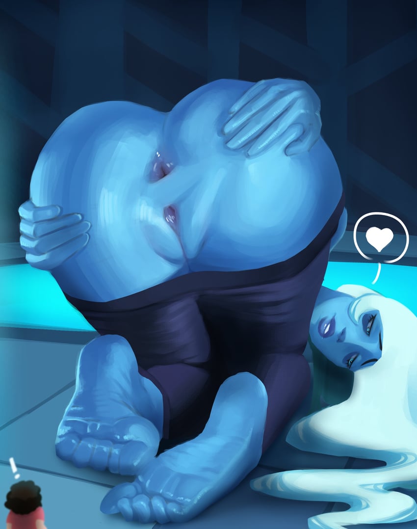 steven quartz universe and blue diamond (steven universe) drawn by r4stishk4
