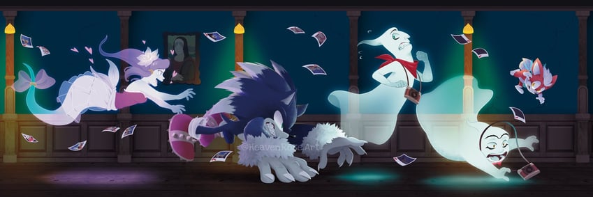 sonic the hedgehog, sonic the werehog, chip, raa, professor pickle, and 2 more (sonic and 3 more) drawn by heavenrose_art