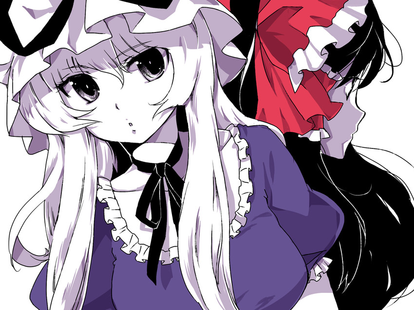 hakurei reimu and yakumo yukari (touhou) drawn by narumi_(uminari)