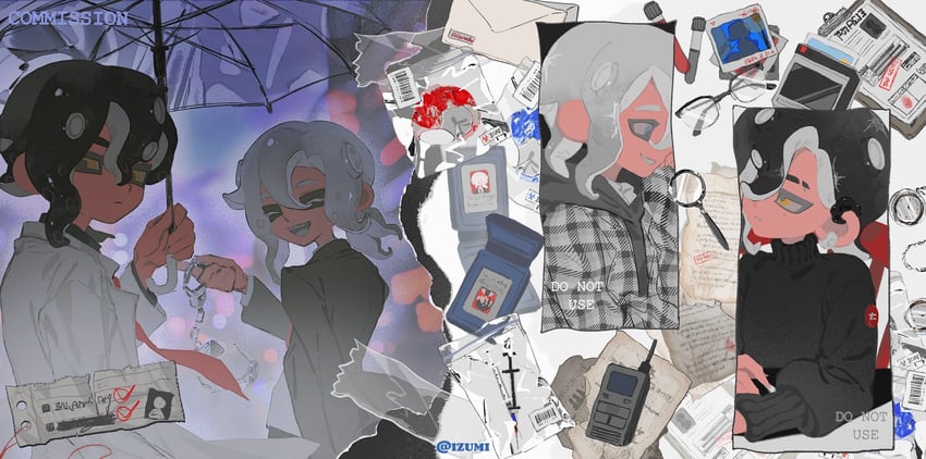 octoling player character and octoling boy (splatoon) drawn by izumi_087
