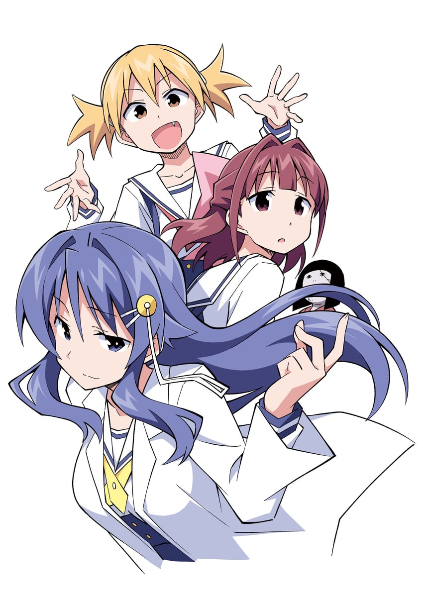 oohara kotone, ninomiya suzu, and kanda chiaki (atsumare! fushigi kenkyuubu) drawn by anbe_masahiro