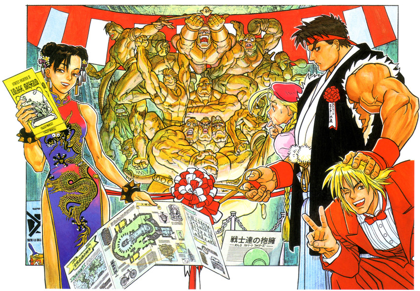 chun-li, cammy white, ryu, ken masters, zangief, and 11 more (street fighter and 1 more) drawn by nishimura_kinu