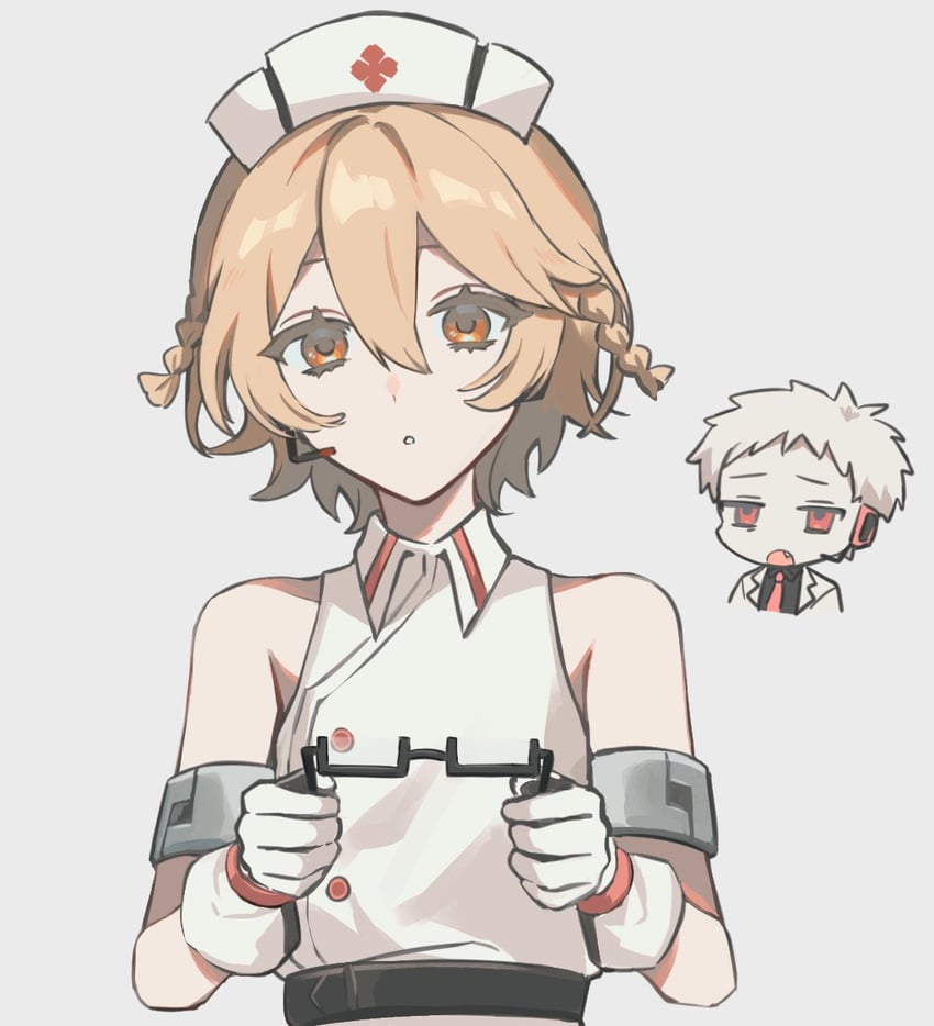 nurse robot type t and dr. dareka (utau) drawn by adachi_anyo