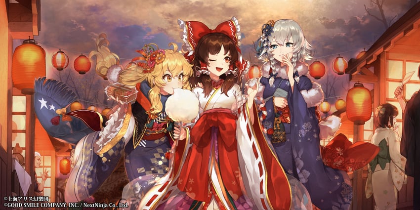 hakurei reimu, kirisame marisa, and izayoi sakuya (touhou and 1 more) drawn by hitoto