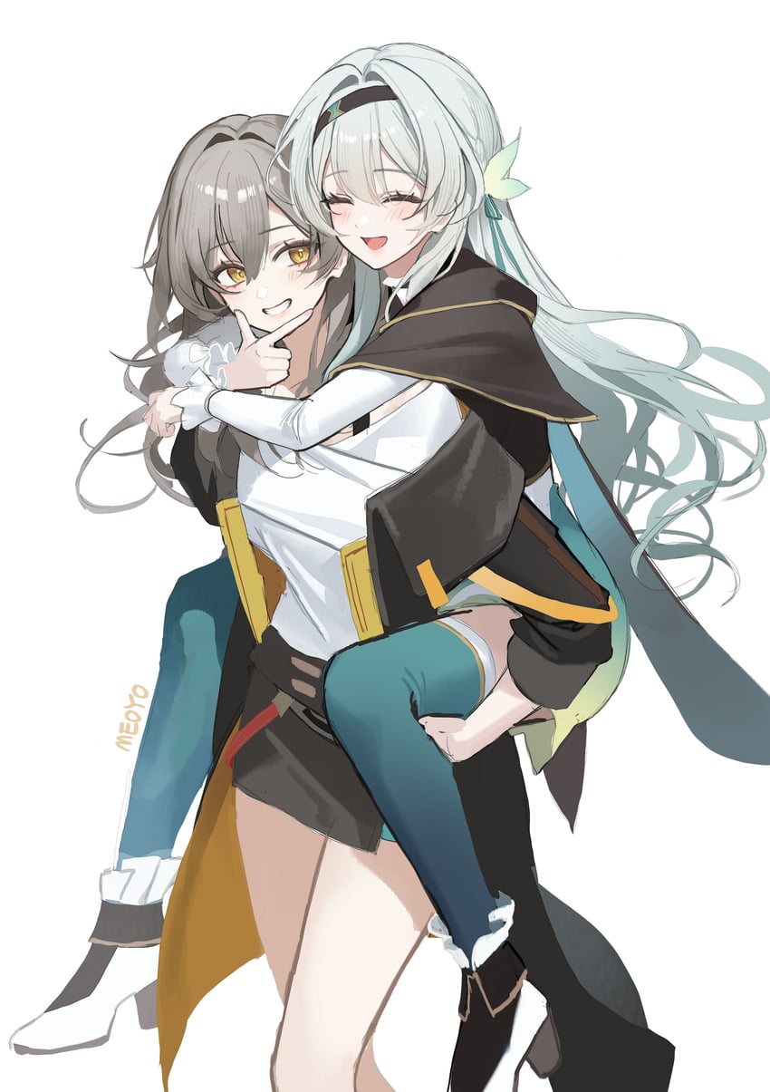 trailblazer, firefly, and stelle (honkai and 1 more) drawn by meoyo