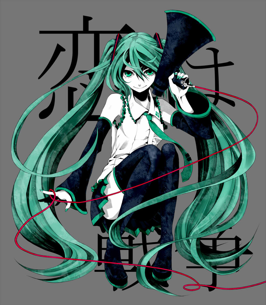 hatsune miku (vocaloid and 1 more) drawn by macco