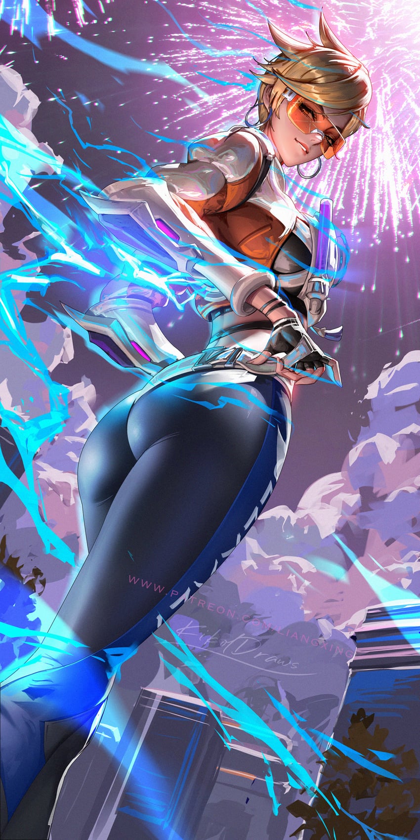 tracer and traysi tracer (overwatch and 1 more) drawn by liang_xing