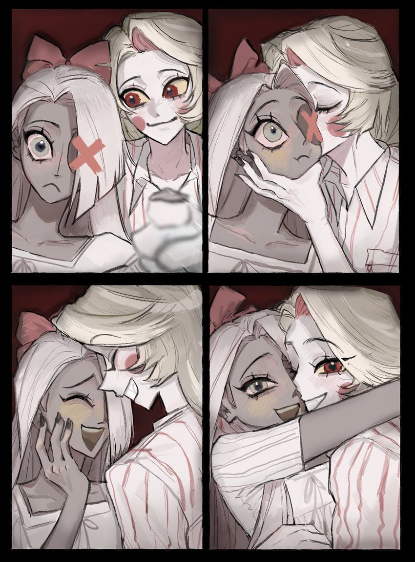 charlie morningstar and vaggie (hazbin hotel) drawn by tppiiiiqqt