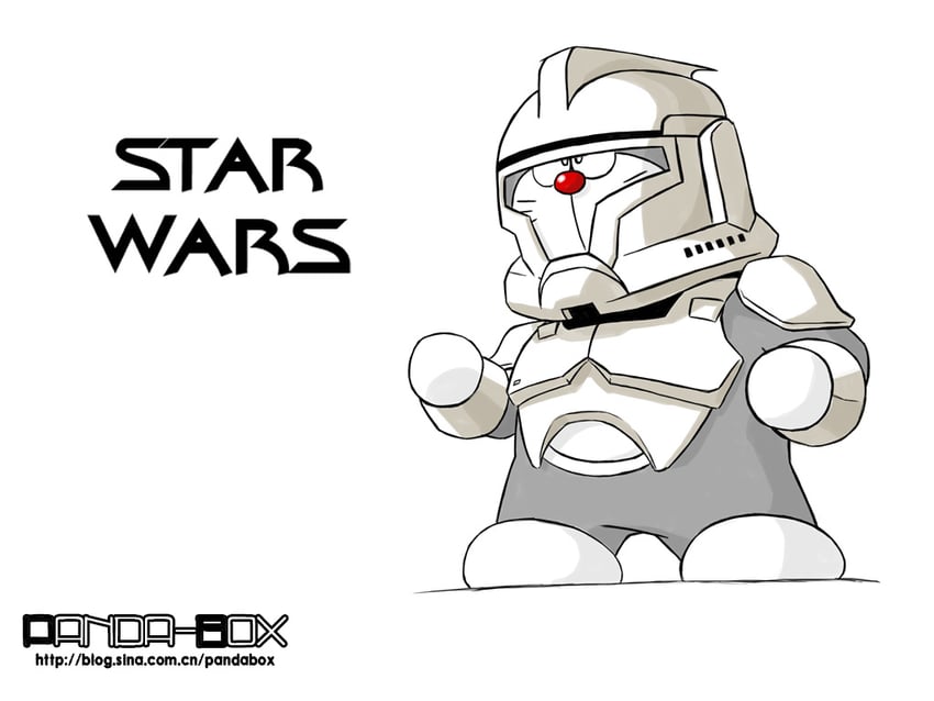 doraemon (star wars and 1 more) drawn by pandabox
