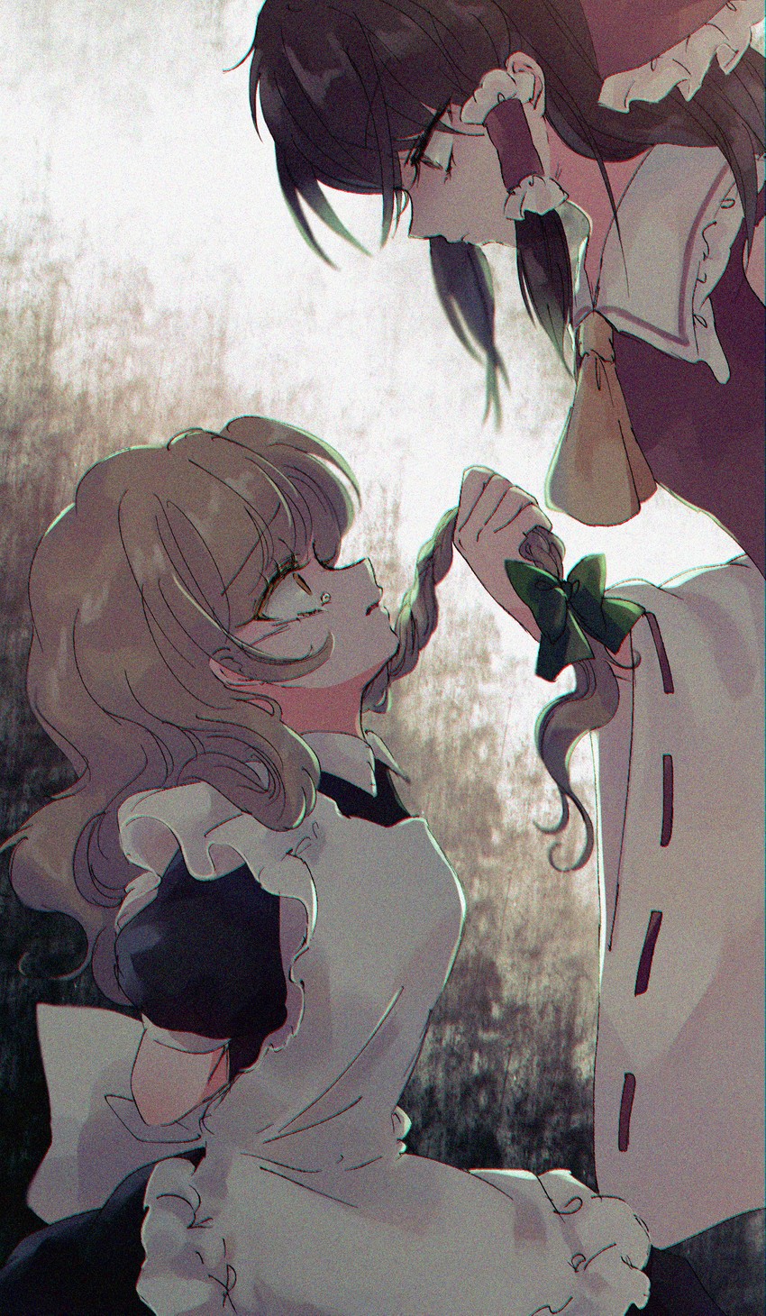 hakurei reimu and kirisame marisa (touhou) drawn by yurigaoka_nayuki