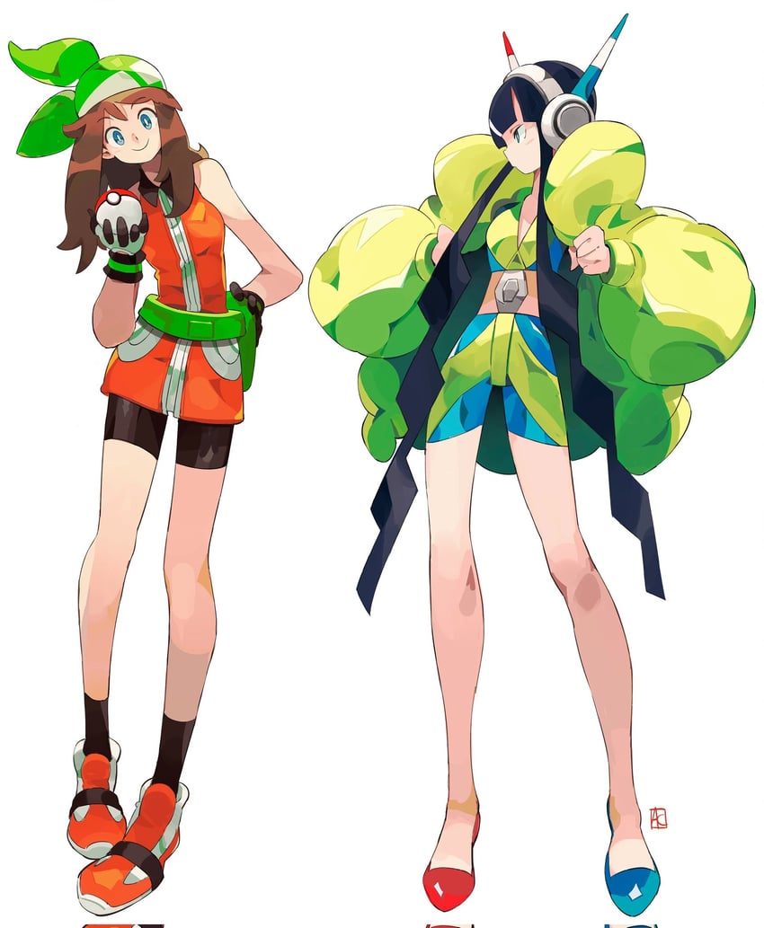 may and elesa (pokemon and 3 more) drawn by andrewcockroach