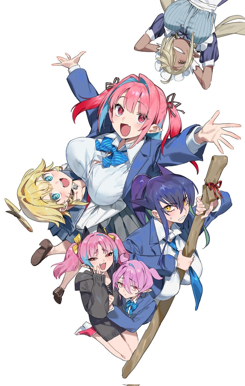 kanan, jeanne, miltie, shinryuji tekka, miel, and 1 more (kanan-sama wa akumade choroi) drawn by nonco