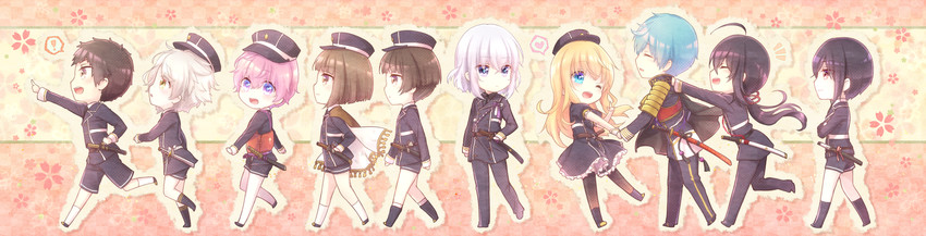 namazuo toushirou, honebami toushirou, midare toushirou, yagen toushirou, ichigo hitofuri, and 5 more (touken ranbu) drawn by yuuna_minato