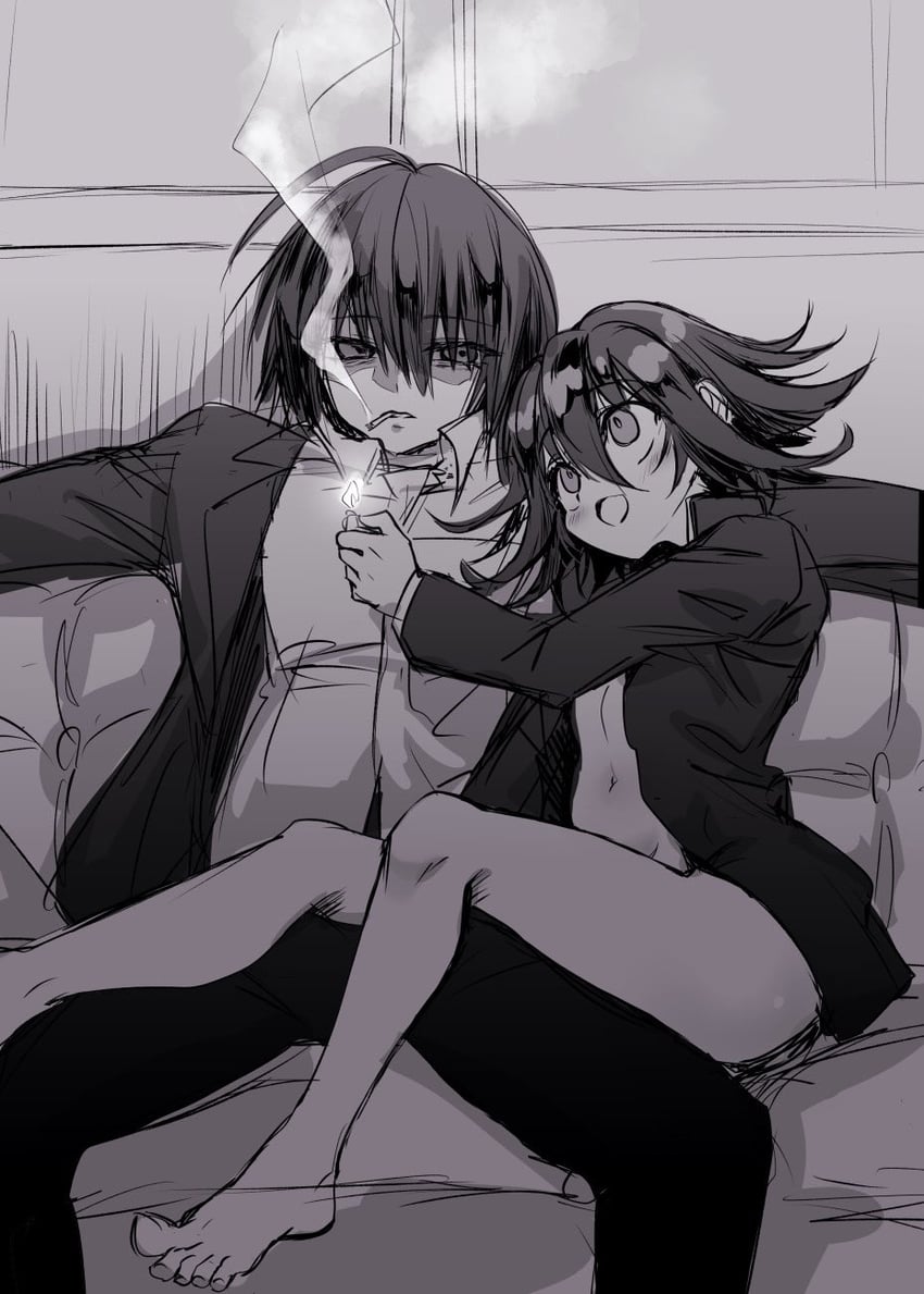 oma kokichi and saihara shuichi (danganronpa and 1 more) drawn by kuchi_~ie