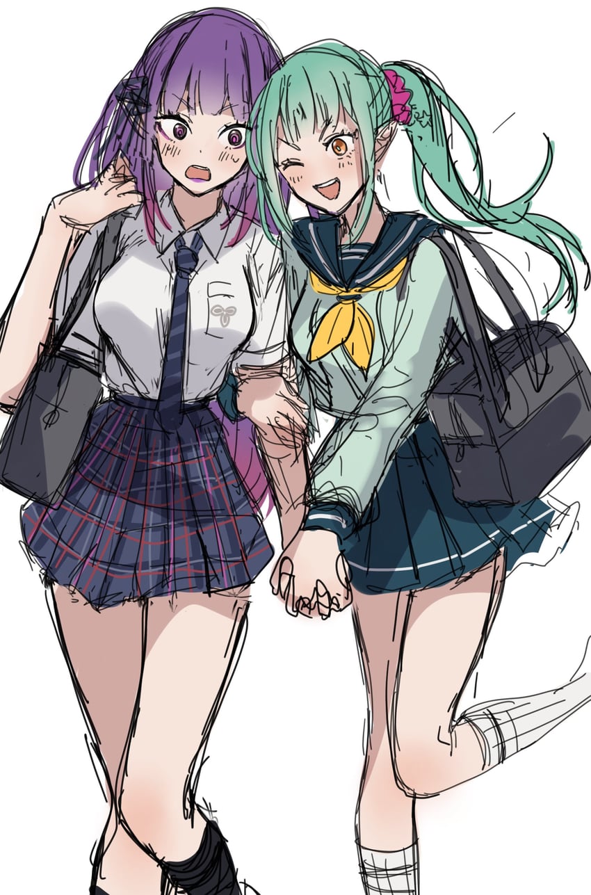 lyra and shion (re:zero kara hajimeru isekai seikatsu and 1 more) drawn by jouge2983
