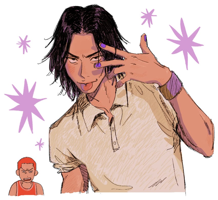 sakuragi hanamichi and kiyota nobunaga (slam dunk) drawn by mmoeblush