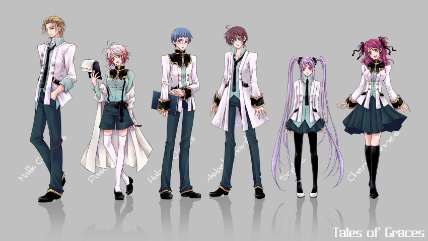 sophie, asbel lhant, cheria barnes, pascal, hubert ozwell, and 1 more (tales of and 1 more) drawn by yuki_(port_fairy)