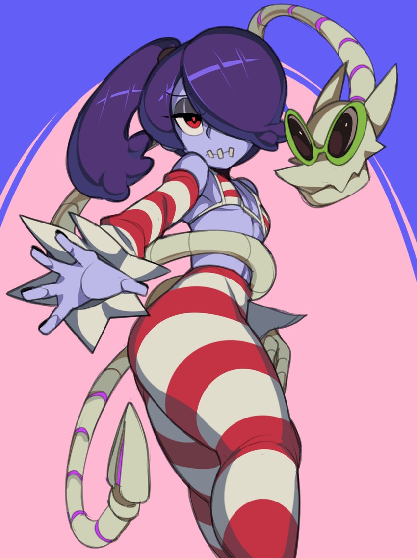 squigly and leviathan (skullgirls) drawn by captain_kirb.
