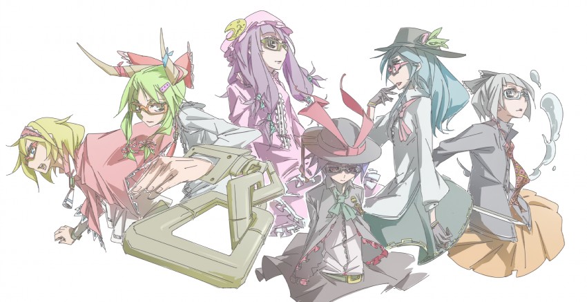 konpaku youmu, alice margatroid, patchouli knowledge, kamishirasawa keine, hinanawi tenshi, and 2 more (touhou and 2 more) drawn by arabahama