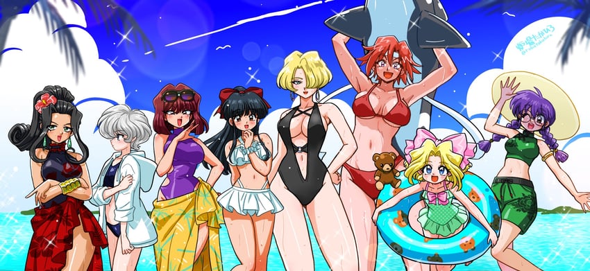 shinguuji sakura, kanzaki sumire, iris chateaubriand, ri kouran, maria tachibana, and 3 more (sakura taisen) drawn by wanta_(futoshi)