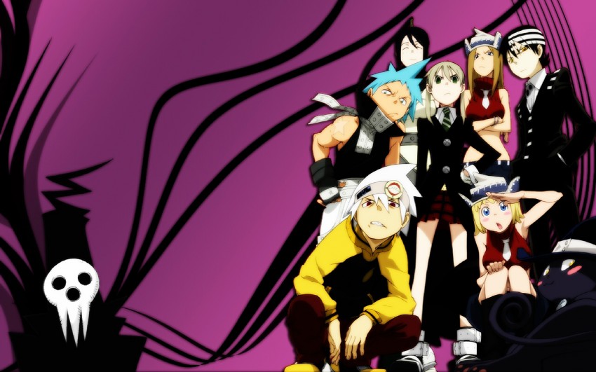 maka albarn, soul evans, death the kid, black star, nakatsukasa tsubaki, and 3 more (soul eater)