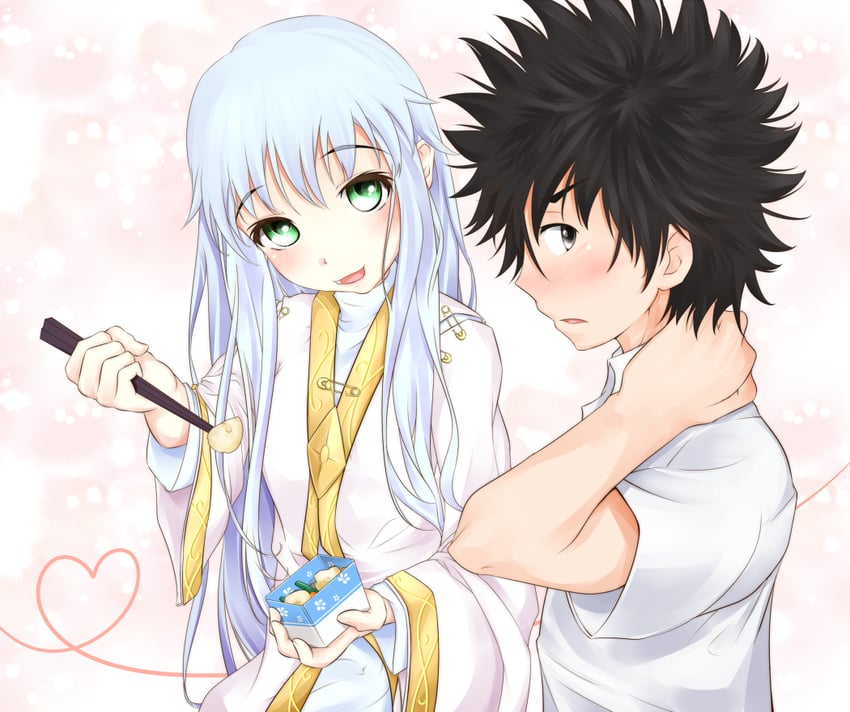kamijou touma and index (toaru majutsu no index and 1 more) drawn by shin_(highest1192)