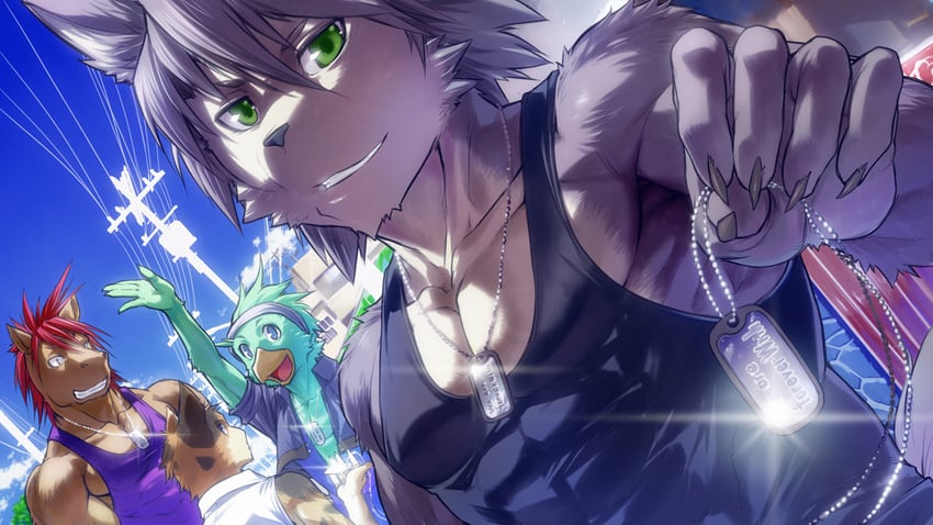 kouya aotsuki, keisuke hirama, jun nekonishi, and yuuki torii (morenatsu) drawn by isizuka_sam