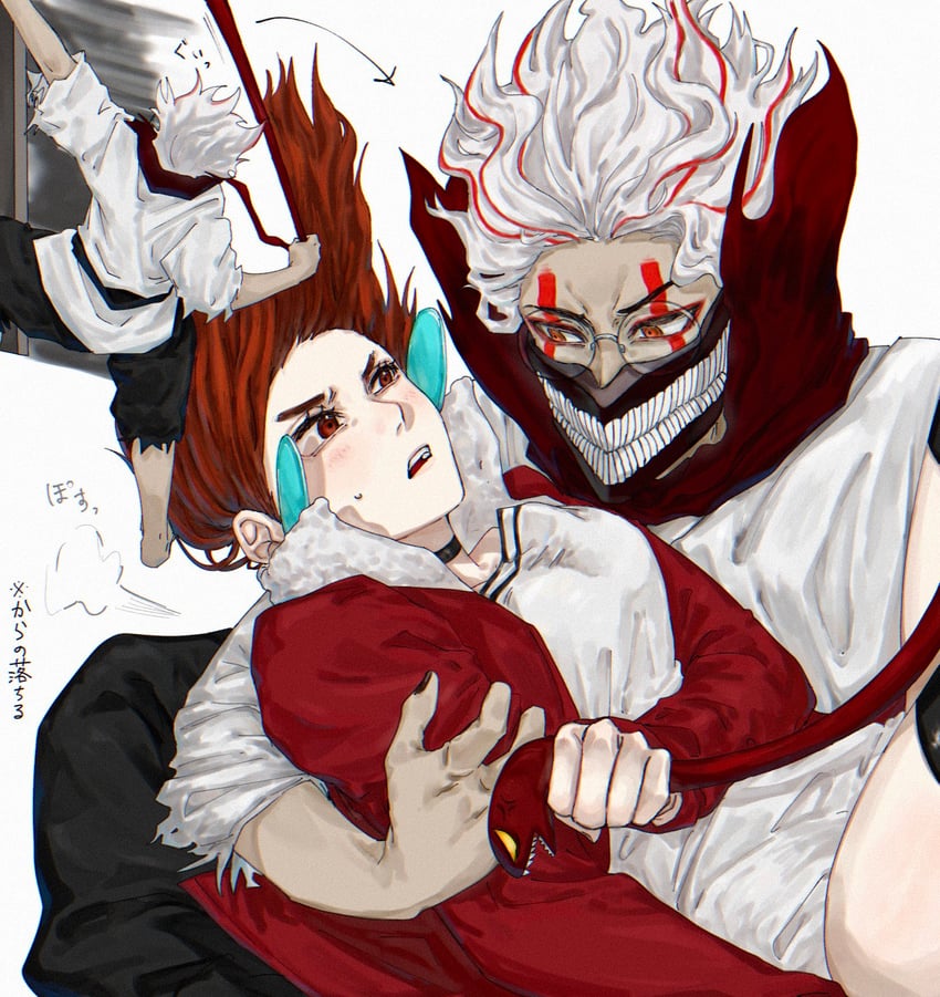 ayase momo, takakura ken, and turbo granny (dandadan) drawn by shachi05150