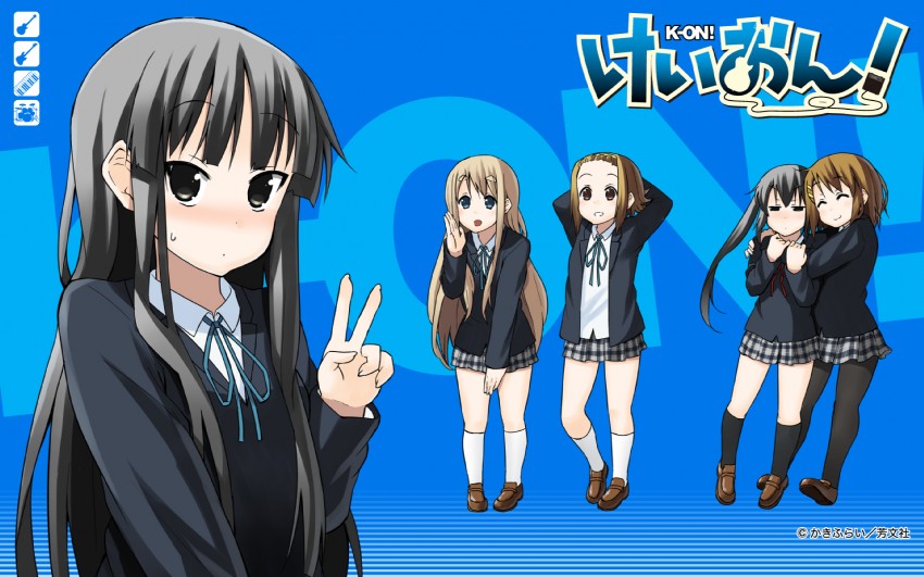 akiyama mio, nakano azusa, hirasawa yui, tainaka ritsu, and kotobuki tsumugi (k-on!) drawn by kakifly