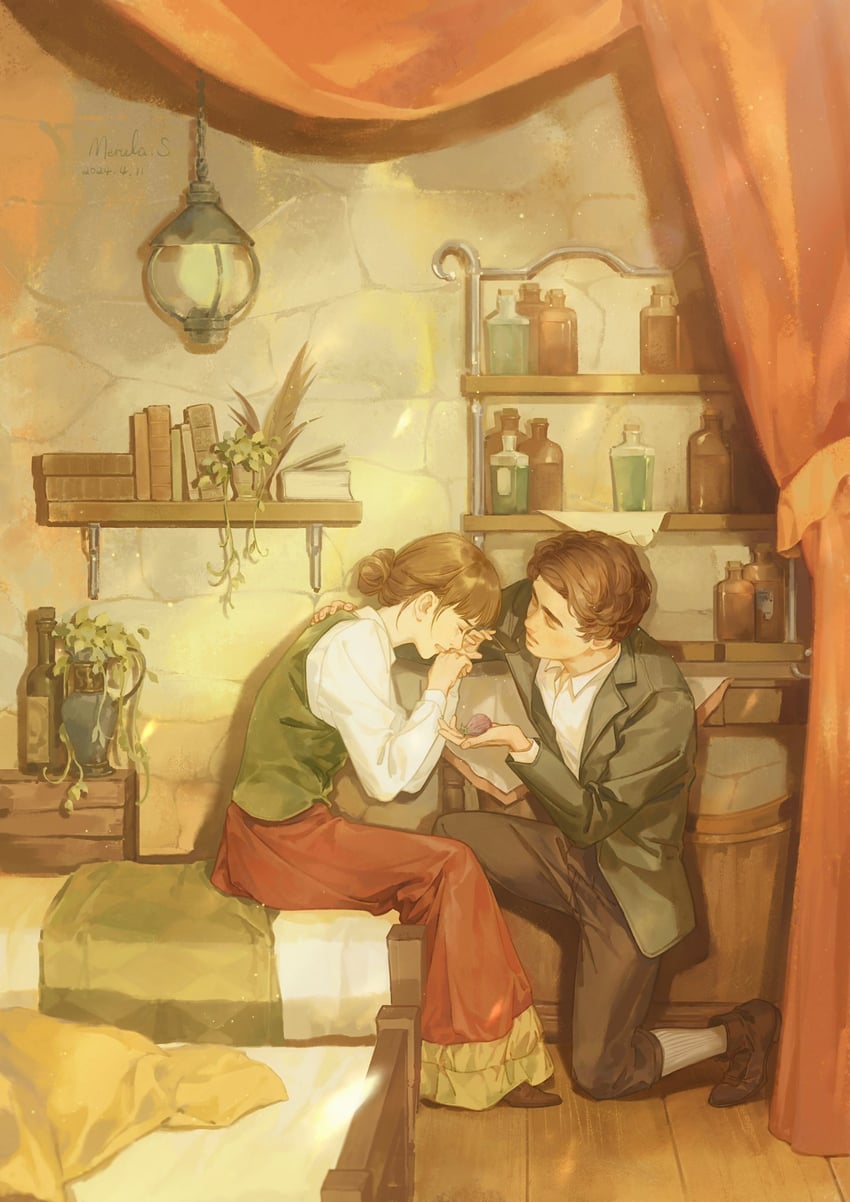 sebastian sallow and anne sallow (wizarding world and 1 more) drawn by merula_schwarz