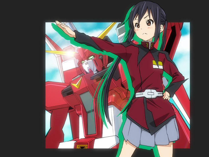 nakano azusa and saviour gundam (gundam and 3 more) drawn by watanore
