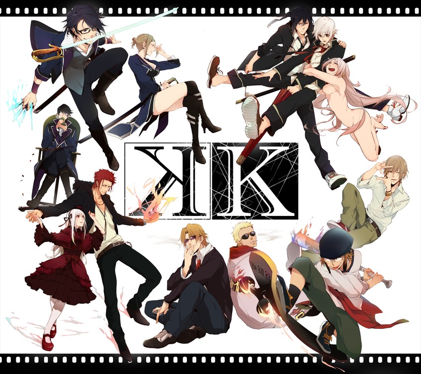 fushimi saruhiko, yata misaki, kushina anna, awashima seri, neko, and 7 more (k-project) drawn by rim2