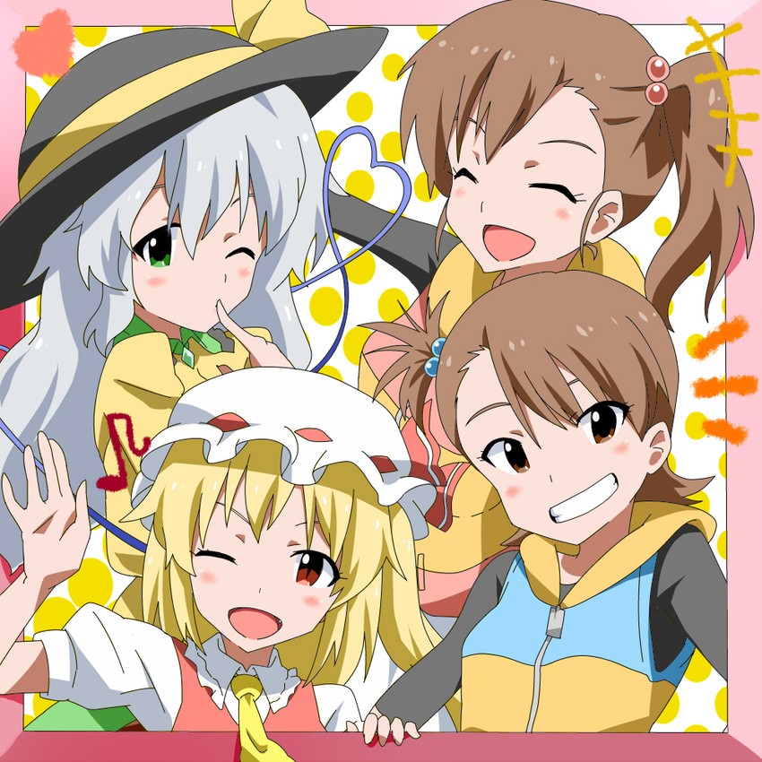 flandre scarlet, komeiji koishi, futami mami, and futami ami (touhou and 1 more) drawn by fueiku