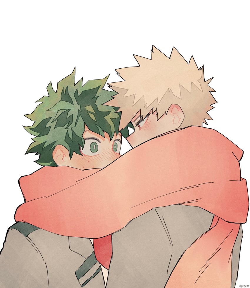midoriya izuku and bakugou katsuki (boku no hero academia) drawn by gaagyeo