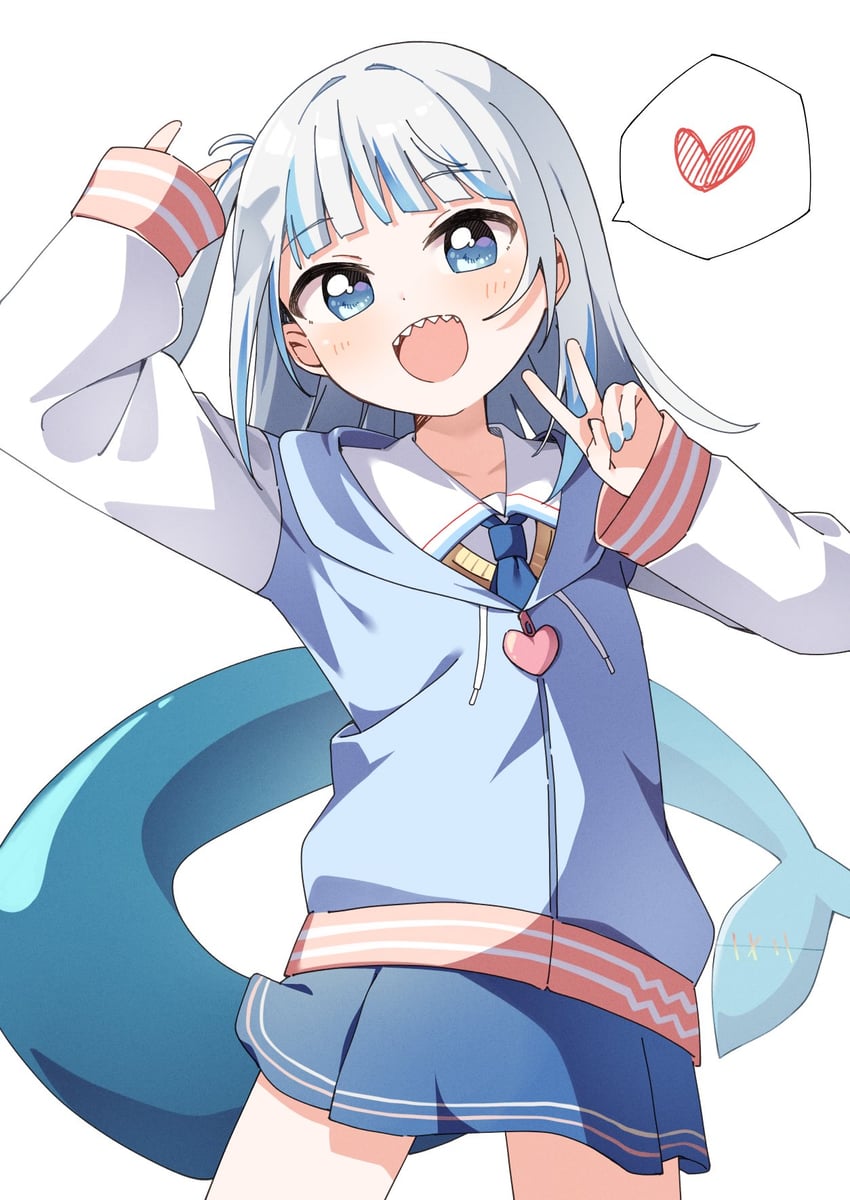 gawr gura (hololive and 1 more) drawn by haru_(konomi_150)