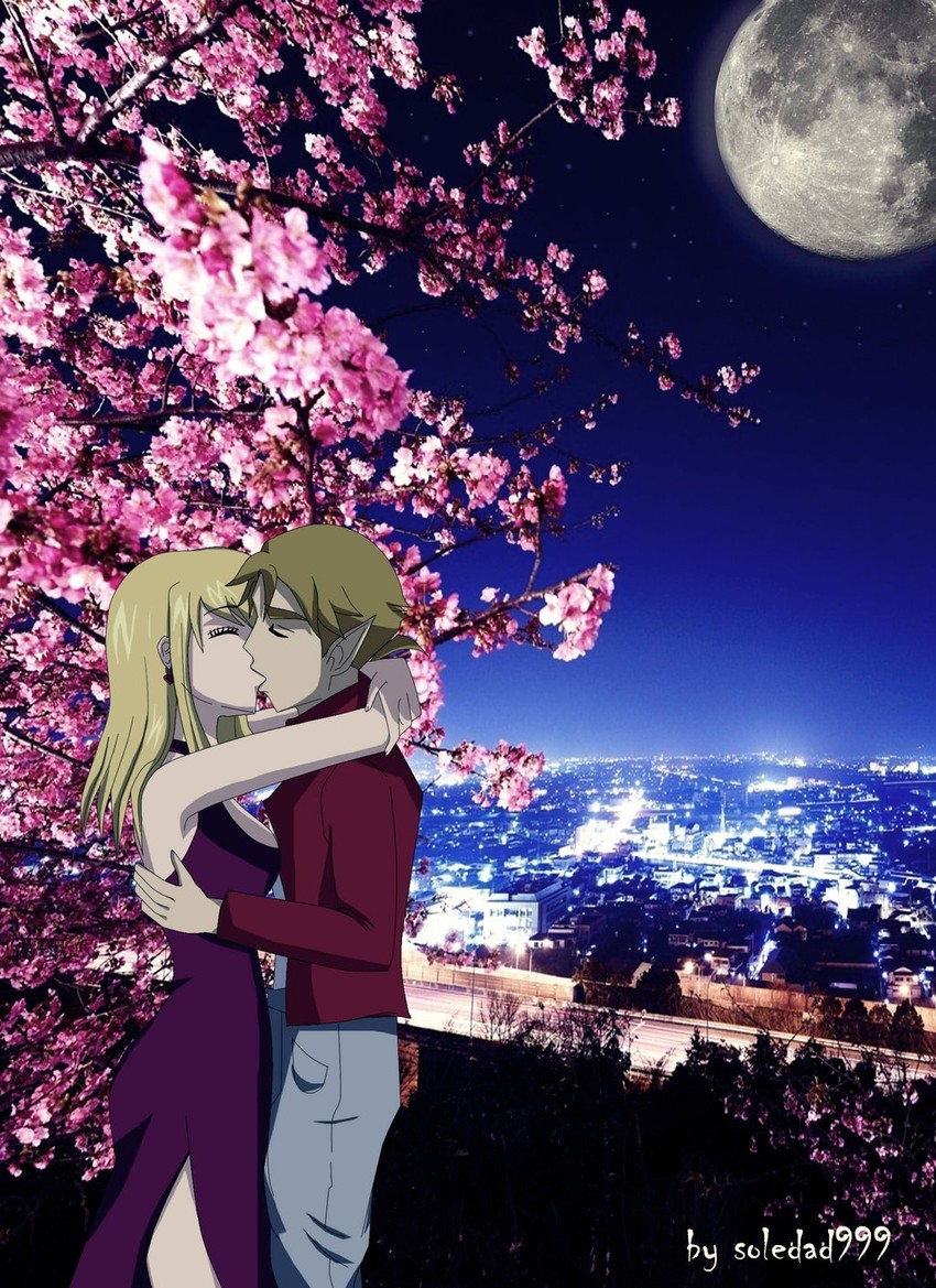 link and lucy heartfilia (the legend of zelda and 1 more) drawn by soledad999