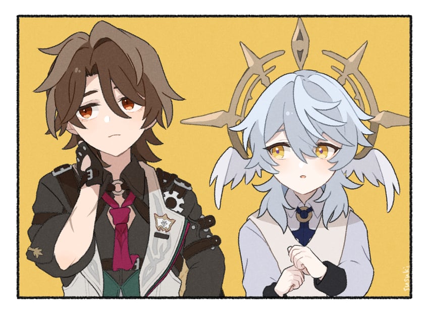 sunday and gallagher (honkai and 1 more) drawn by susukinohara320