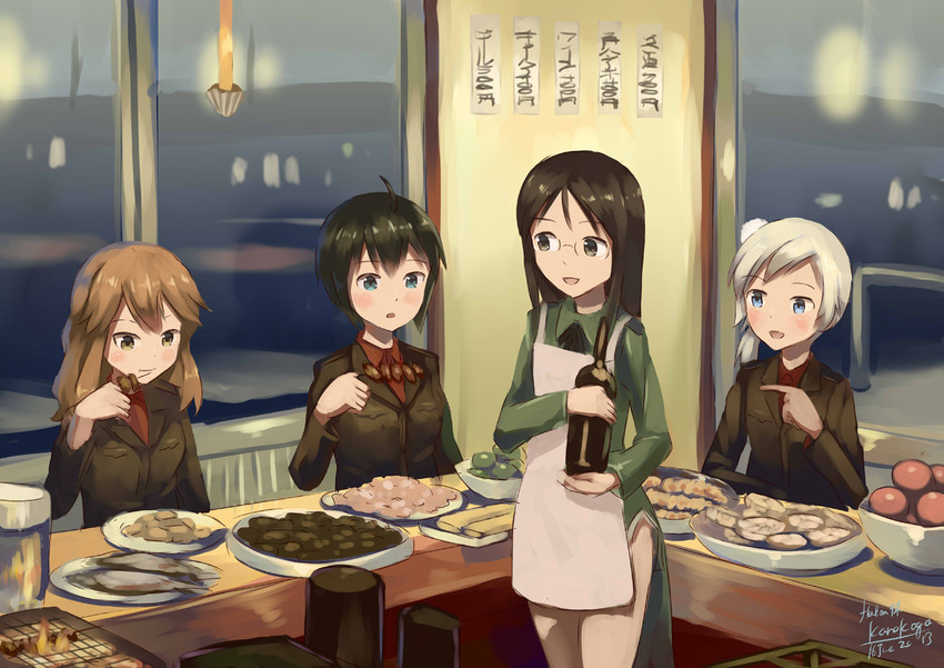 fernandia malvezzi, luciana mazzei, martina crespi, and suwa amaki (world witches series and 1 more) drawn by kanokoga