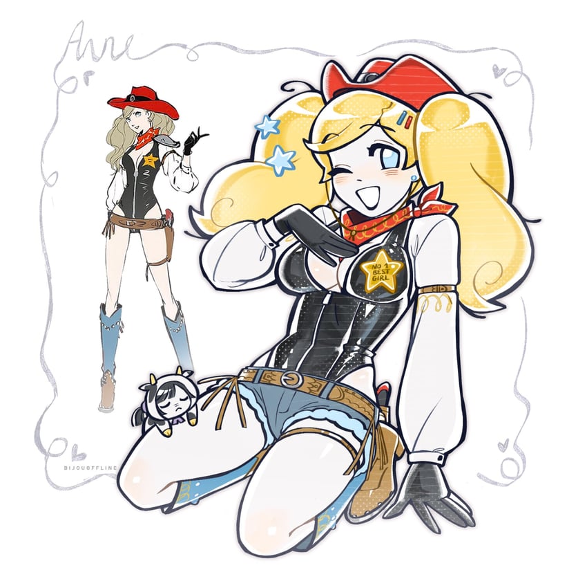 takamaki anne and suzui shiho (persona and 2 more) drawn by bijouoffline