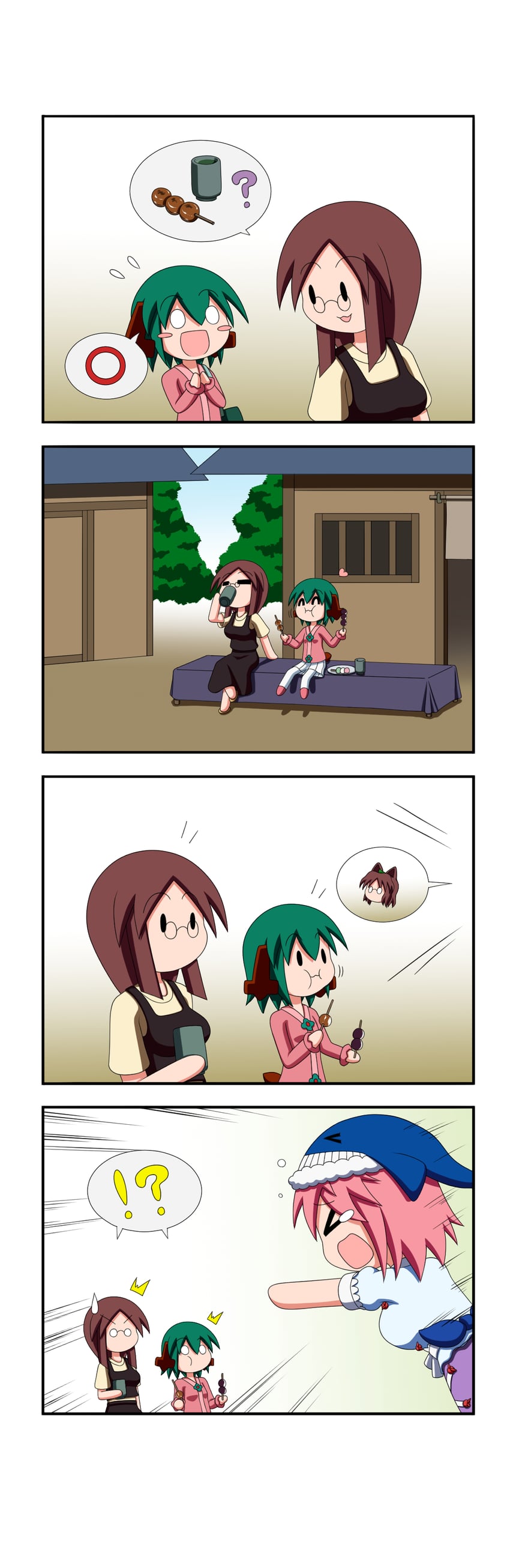 kasodani kyouko, futatsuiwa mamizou, and okunoda miyoi (touhou) drawn by rakugaki-biyori