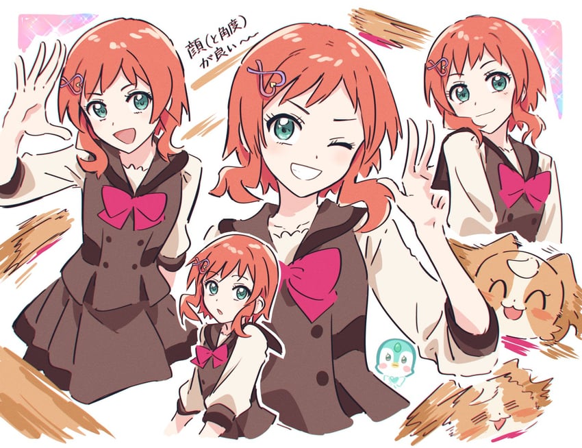 inukai komugi, inukai iroha, and kirarin penguin (precure and 1 more) drawn by bullfalk