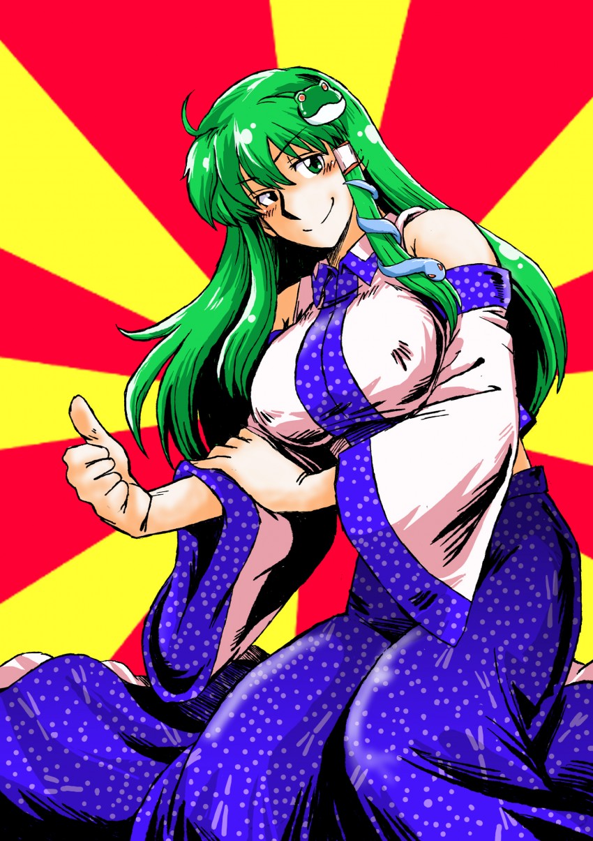 kochiya sanae (touhou) drawn by azuki_osamitsu