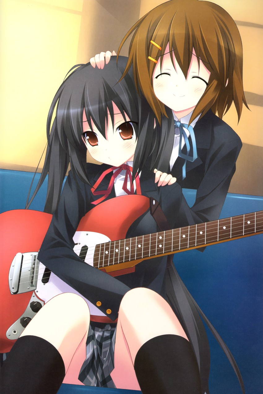 nakano azusa and hirasawa yui (k-on!) drawn by sakana_(flame_sakana)