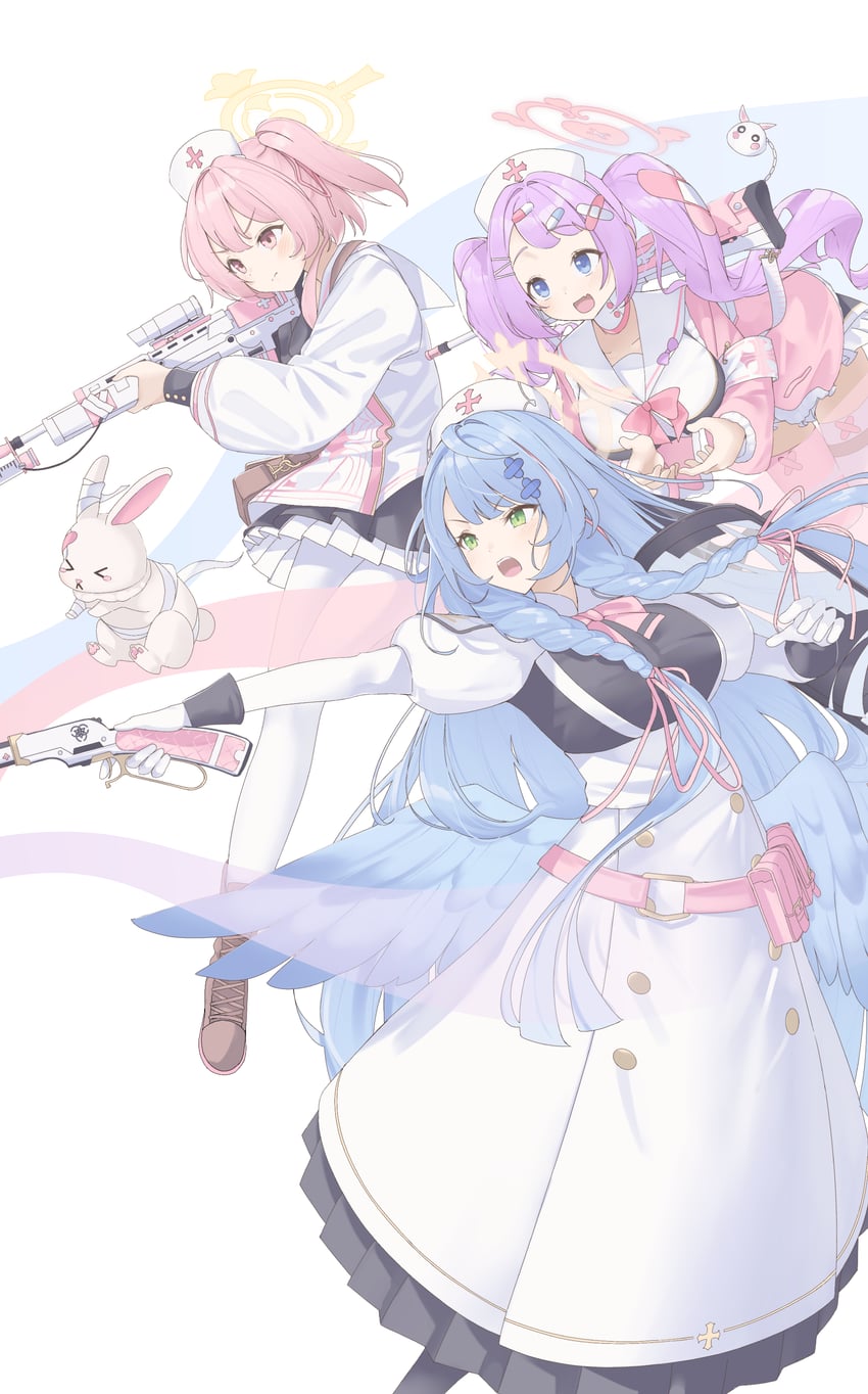 serina, mine, and hanae (blue archive) drawn by tamagore
