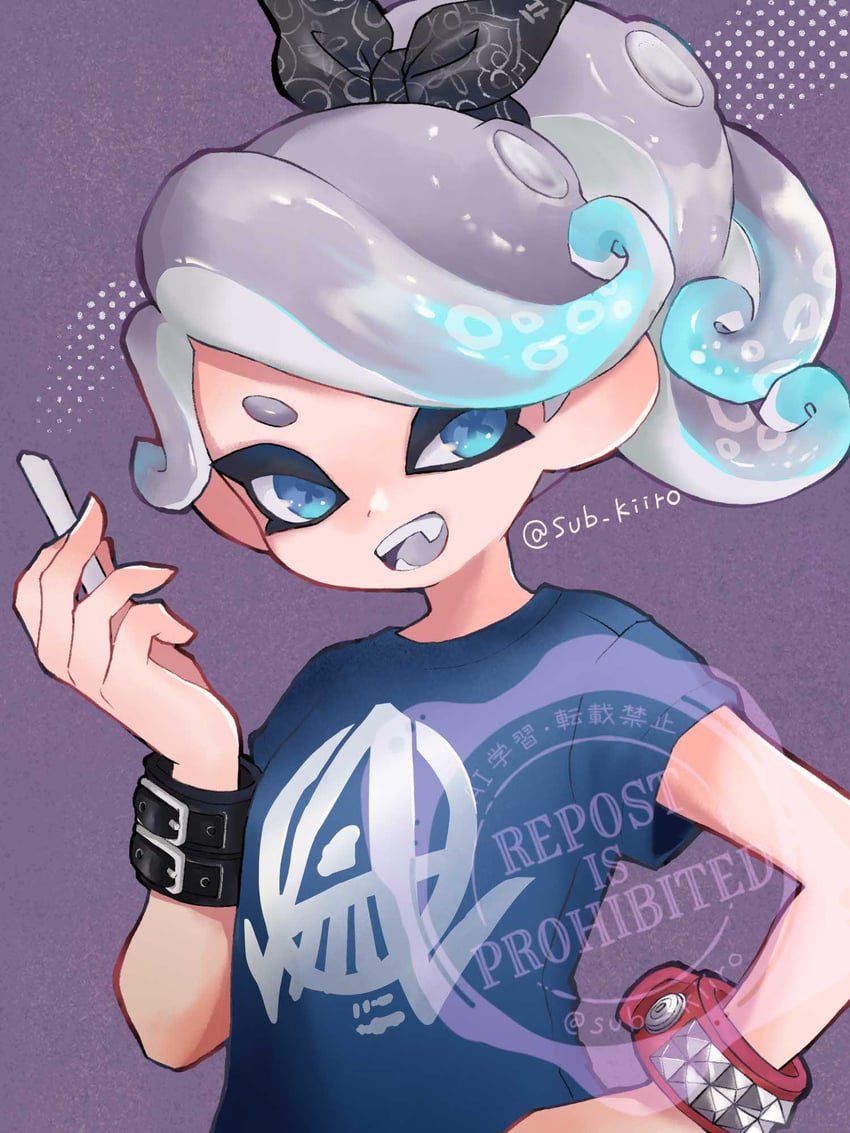 octoling player character and octoling girl (splatoon) drawn by sub_kiiro