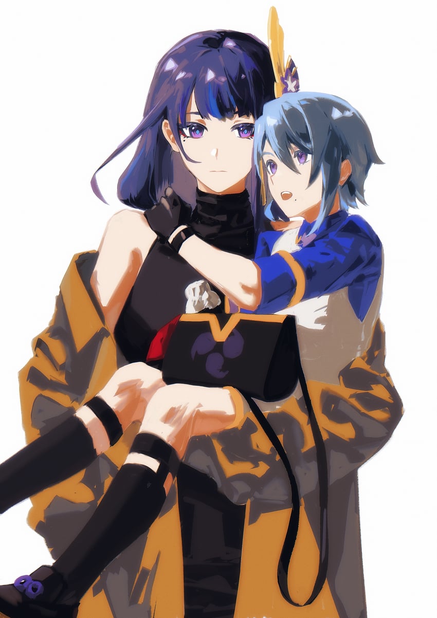 raiden shogun and kamisato ayato (genshin impact) drawn by zai_aoye_wo_shi_gou